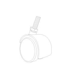 Threaded Swiveling Style Twin Wheel Caster - Locking and Non-Locking Options - Image 2