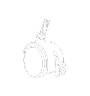 Threaded Swiveling & Locking Twin Wheel Caster Set - Image 2