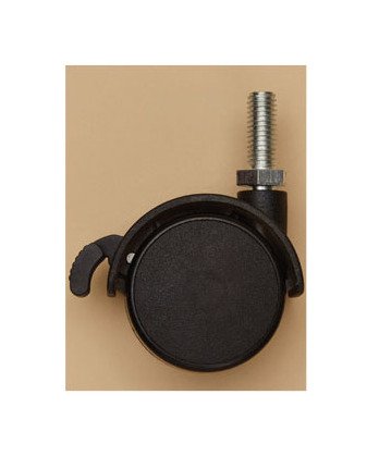 Threaded Swiveling & Locking Twin Wheel Caster Set - Image 1