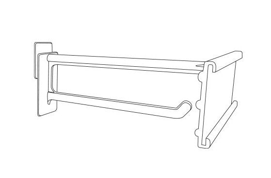 4" Stem Length Tapered Display Hook With "C" Channel - White Glass Filled Nylon - Image 2