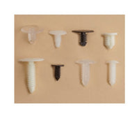 White Nylon X-Mas Tree Clip Fastener - 0.250" Hole, 1.383" Shank