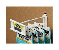 4" Stem Length Corrugated/Wire Combo Display Hook With "C" Channel - Glass Filled Nylon, White