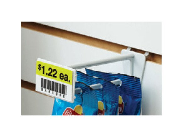 White 4" Stem Pegboard/Slatwall Display Hook with Scan Plate - Image 4