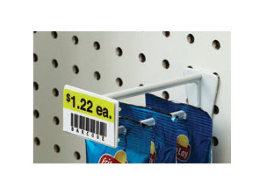 White 4" Stem Pegboard/Slatwall Display Hook with Scan Plate - Image 1
