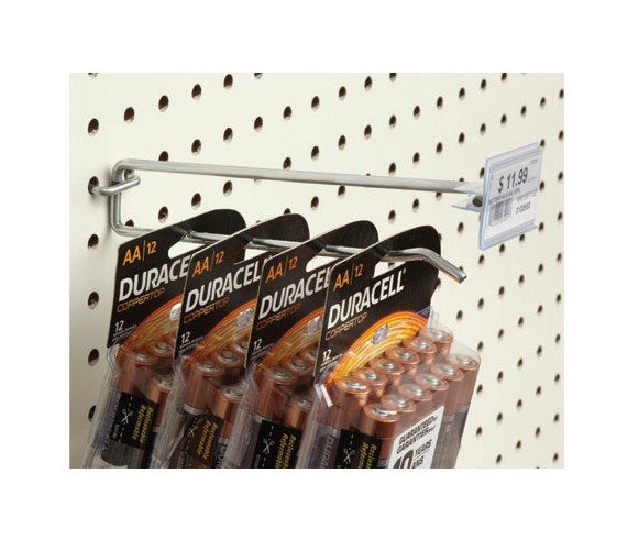 Zinc/Galvanized All-Wire Pegboard Hook with Scan Hook - 0.212" Wire, 6" Stem - Image 1