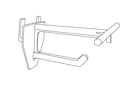 4" Corrugated Universal Display Hook with T-Scan Bar - White Glass Filled Nylon - Image 2