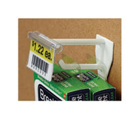 4" Corrugated Universal Display Hook with T-Scan Bar - White Glass Filled Nylon
