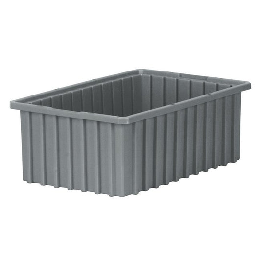 Akro-Grid 0.44 ft³ Gray Container with Intersecting Dividers - Image 1