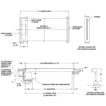 Advance Lifts Rail Transfer Bridge - 8ft Width, 15ft Clear Span, 30000lb Capacity - Image 2