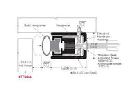 Clear Anodized Aluminum/Neoprene Combination Adjustable Seal Gasket