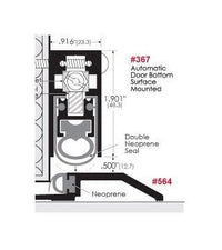 54 Inch (in) Length Clear Anodized Sound Transmission Classification (STC) Mounted Door Bottom