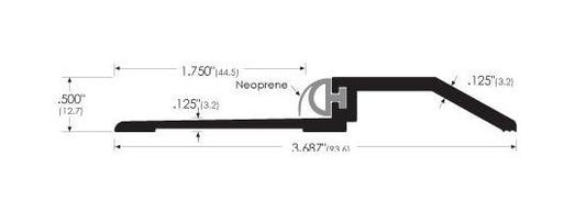 3.7 Inch (in) Width and 0.5 Inch (in) Height Alum Rabbeted Threshold Neoprene Door Seal - Image 1