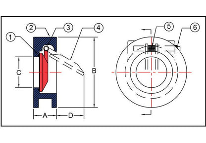 Sure Flow CSW125IS 6 Inch Cast Iron Wafer Swing Check Valve - Image 2