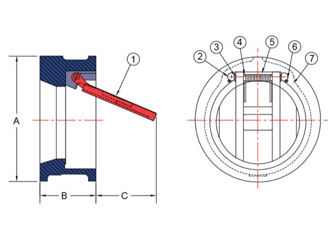 Sure Flow CSW150SSMIR 10 Inch Cast Stainless Steel Wafer Swing Check Valve - Image 2