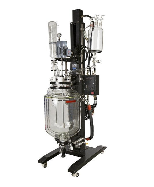 20 Liter (L) Capacity Double Jacketed Reactor with Explosion Proof Electric Lifting Motor - Image 2