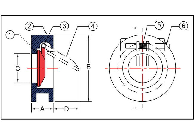 Sure Flow CSW125IS 3 Inch Cast Iron Wafer Swing Check Valve - Image 2
