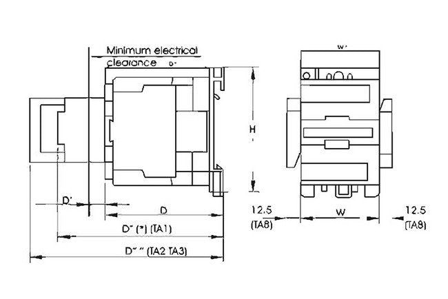 Shamrock Controls 40A T-Range 3 Pole Contactor with AC Operating Coil - Image 2