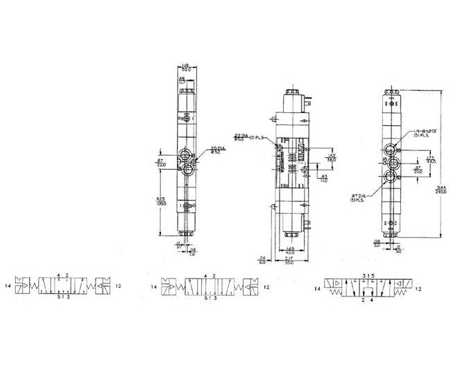 Rexroth CD07 4 Way 5/3 Double Solenoid Valve, 1/4" NPT - Image 2