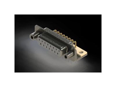622M Series Right Angle D-Sub Connector with 15 Machined Socket Type Contacts and White Color Insulator - Image 1