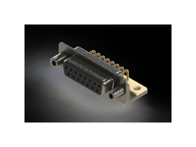622M Series Right Angle D-Sub Connector with 15 Machined Socket Type Contacts and Black Color Insulator - Image 1