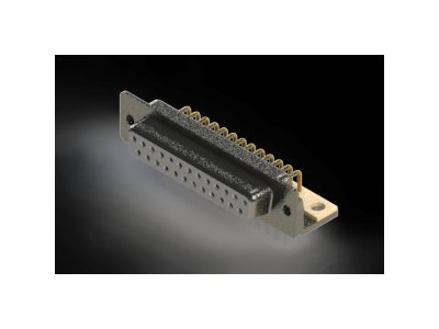 622M Series Right Angle D-Sub Connector with 25 Machined Socket Type Contacts and White Color Insulator - Image 1