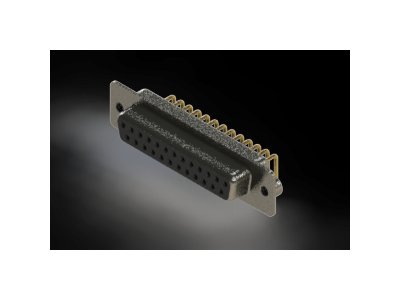 622M Series Right Angle D-Sub Connector with 25 Machined Socket Type Contacts and Black Color Insulator - Image 1