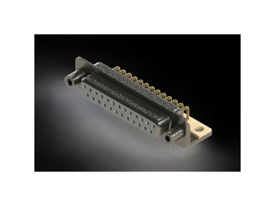 622M Series Right Angle D-Sub Connector with 25 Machined Socket Type Contacts and White Color Insulator - Image 1