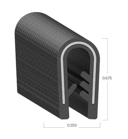 Uni-Grip PVC Edge Trim - 0.355" Width, 0.675" Height - Image 2