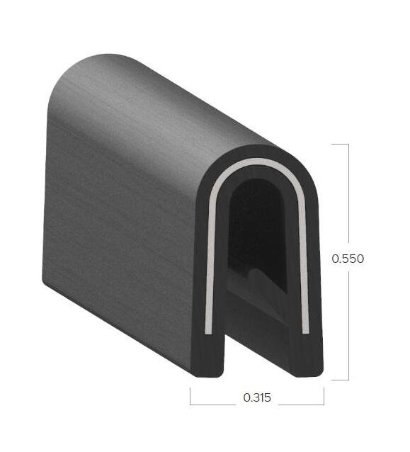 Uni-Grip PVC Edge Trim, 0.315" W x 0.550" H - Image 2
