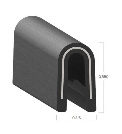 Uni-Grip PVC Edge Trim, 0.315" W x 0.550" H - Image 2