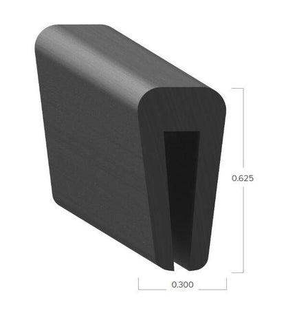 Uni-Grip 0.300" x 0.625" Rubber Edge Trim - Image 2