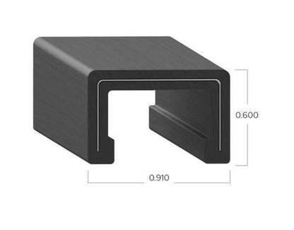 Uni-Grip 0.910in x 0.600in Edge Trim - Black Rubber, 70 Duro - Image 2