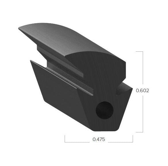 Uni-Grip 0.475" x 0.602" Edge Trim - TPE Material, Black - Image 2