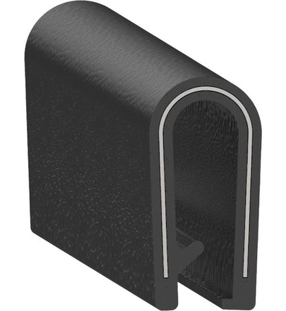 Uni-Grip PVC Edge Trim, 0.316x0.650 in, Black, Push On Mount - Image 1