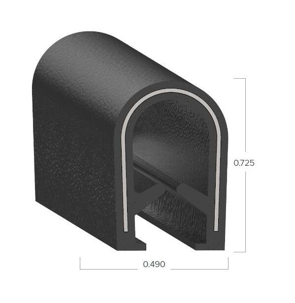 Uni-Grip 0.490" x 0.725" Edge Trim, PVC w/ Steel Core - Image 2