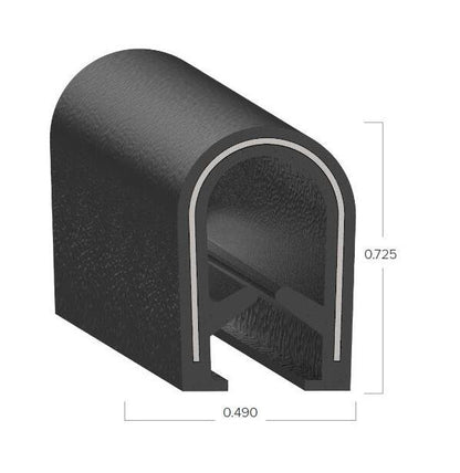Uni-Grip 0.490" x 0.725" Edge Trim, PVC w/ Steel Core - Image 2
