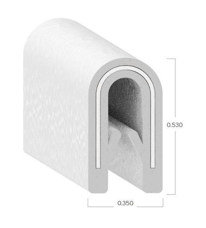 Uni-Grip 0.350" x 0.530" PVC Edge Trim with Steel Core - Image 2