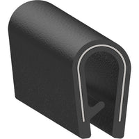 Uni-Grip PVC Edge Trim, 0.321"W x 0.535"H, Black Leather Grain Texture