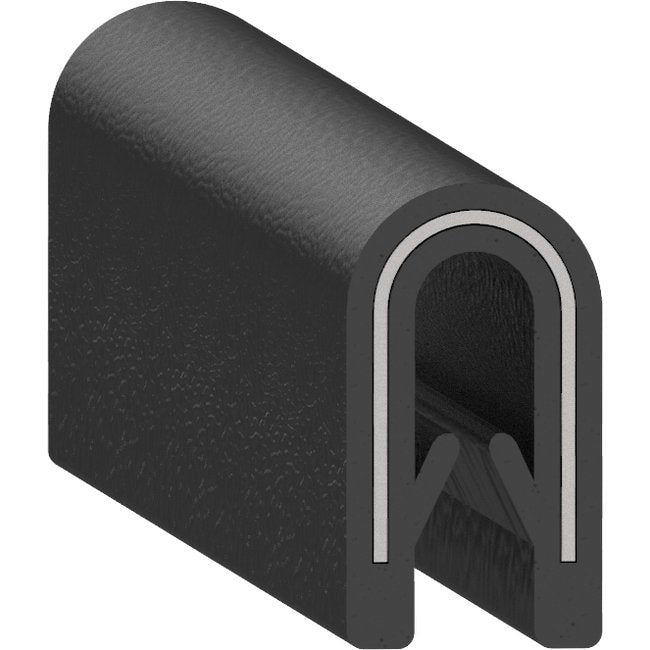Uni-Grip PVC Edge Trim, 0.350" Width x 0.530" Height, Black - Agriculture Equipment - Image 1