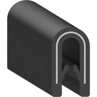 Uni-Grip PVC Edge Trim, 0.350" Width x 0.530" Height, Black - Agriculture Equipment