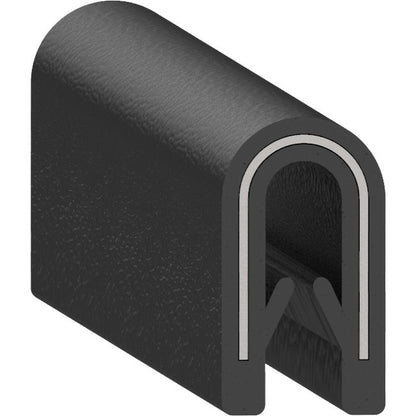 Uni-Grip PVC Edge Trim, 0.350" Width x 0.530" Height, Black - Agriculture Equipment - Image 1