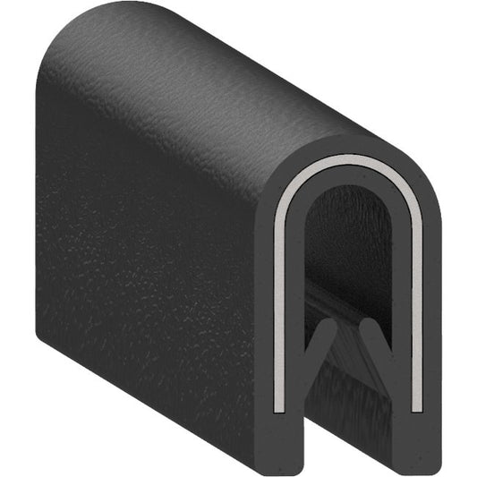 Uni-Grip PVC Edge Trim, 0.350" Width x 0.530" Height, Black - Agriculture Equipment - Image 1