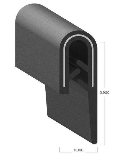 Uni-Grip PVC Edge Trim - 0.300"W x 0.900"H - Image 2