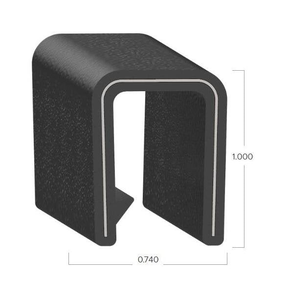 Uni-Grip 0.740" x 1.000" PVC Edge Trim - Push On Mount - Image 2