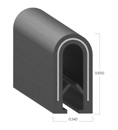 Uni-Grip 0.340" x 0.650" Edge Trim with 1.170" Stamped Steel Core - Image 2