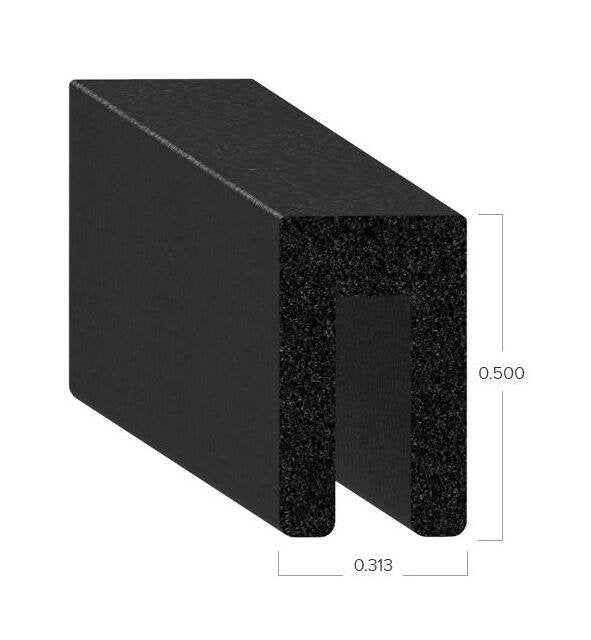 Uni-Grip 0.313" x 0.500" Rubber Edge Trim - Image 2
