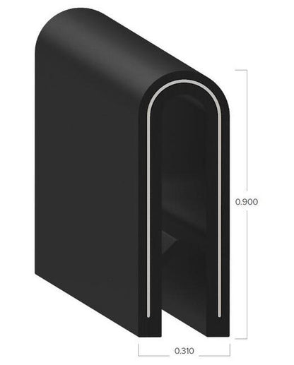 Uni-Grip 0.310'' x 0.900'' PVC Edge Trim with Steel Core - Image 2