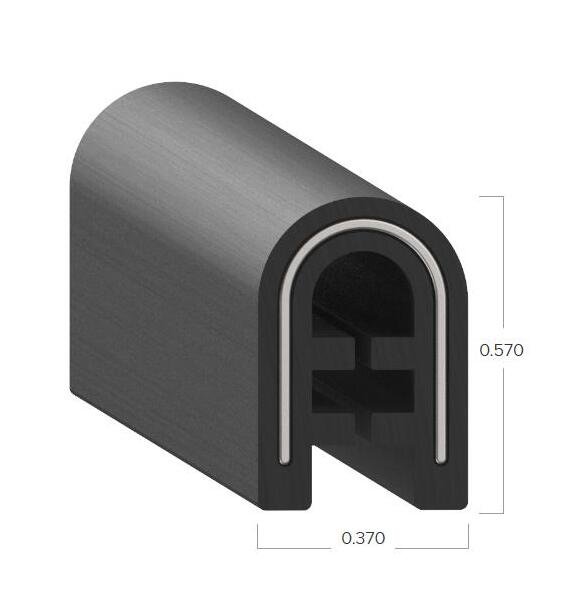 Uni-Grip 0.370" x 0.570" Rubber Edge Trim with Steel Core - Image 2