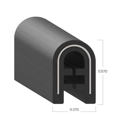 Uni-Grip 0.370" x 0.570" Rubber Edge Trim with Steel Core - Image 2