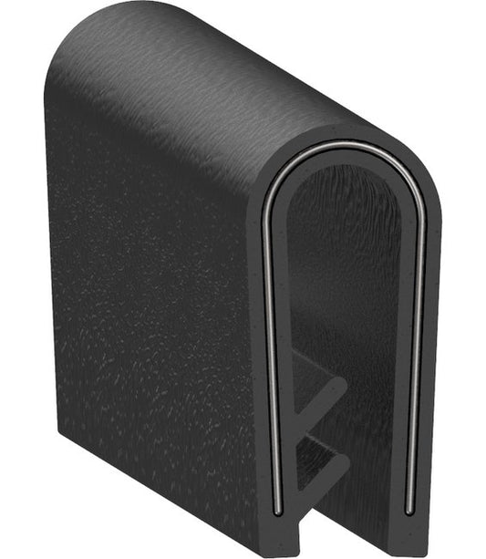 Uni-Grip PVC Edge Trim, 0.340" x 0.750", Black - Image 1